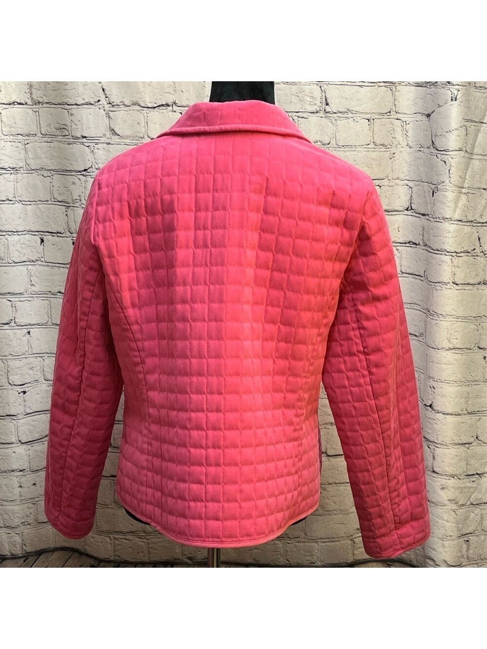 Briggs New York Women’s Pink Quilted Button Down Jacket size 16P EUC - Picture 5 of 16